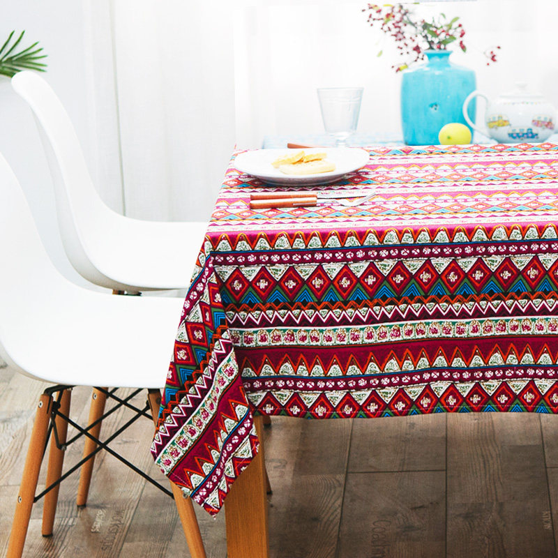 棉麻波西米亚田园复古餐桌布民族风布料桌布茶几长方形圆桌布盖巾,居家布艺,桌布,淘宝优惠券,粉丝福利购,淘宝优惠卷