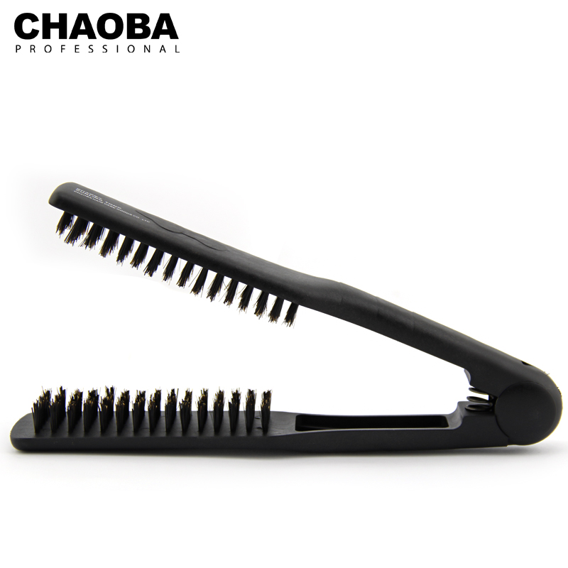 CHO B塑料拉直梳子 V型梳 夹板梳拉直梳 造型直发梳 拉直发用