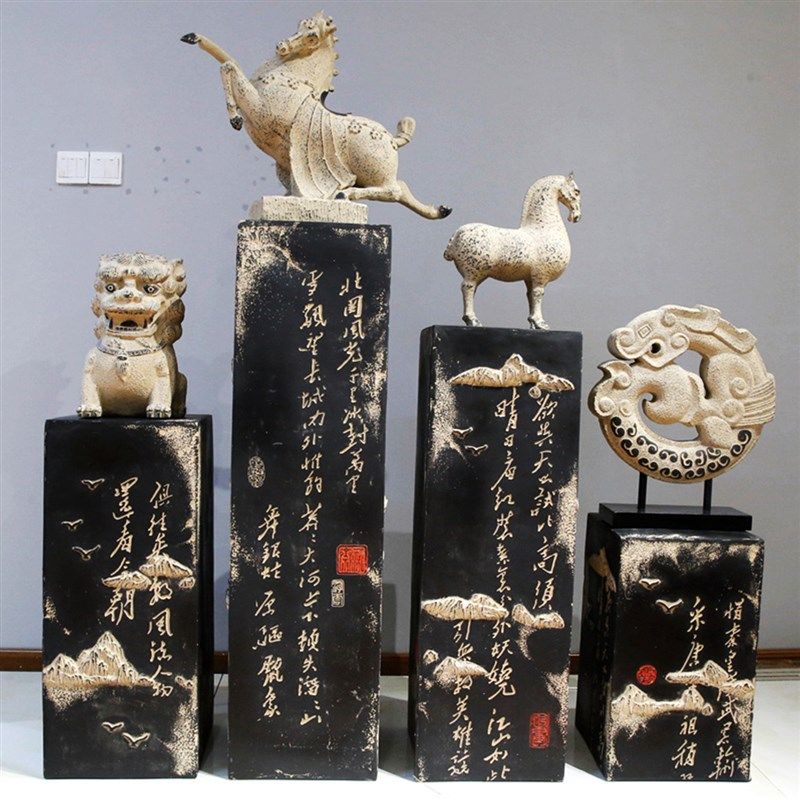 复古落地仿古石柱客厅玄关家居展示柱展厅底座书法柱子装饰品,家居饰品,落地摆件,淘宝优惠券,粉丝福利购,淘宝优惠卷