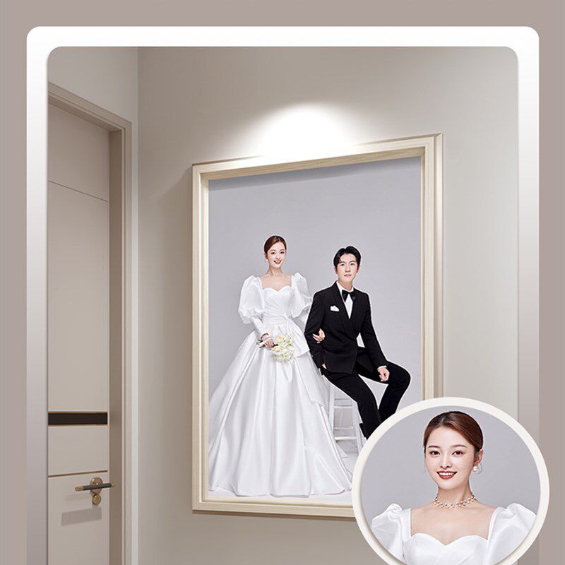 婚纱照相框挂墙床头结婚照放大挂画制作照片打印加洗全家福宝宝照