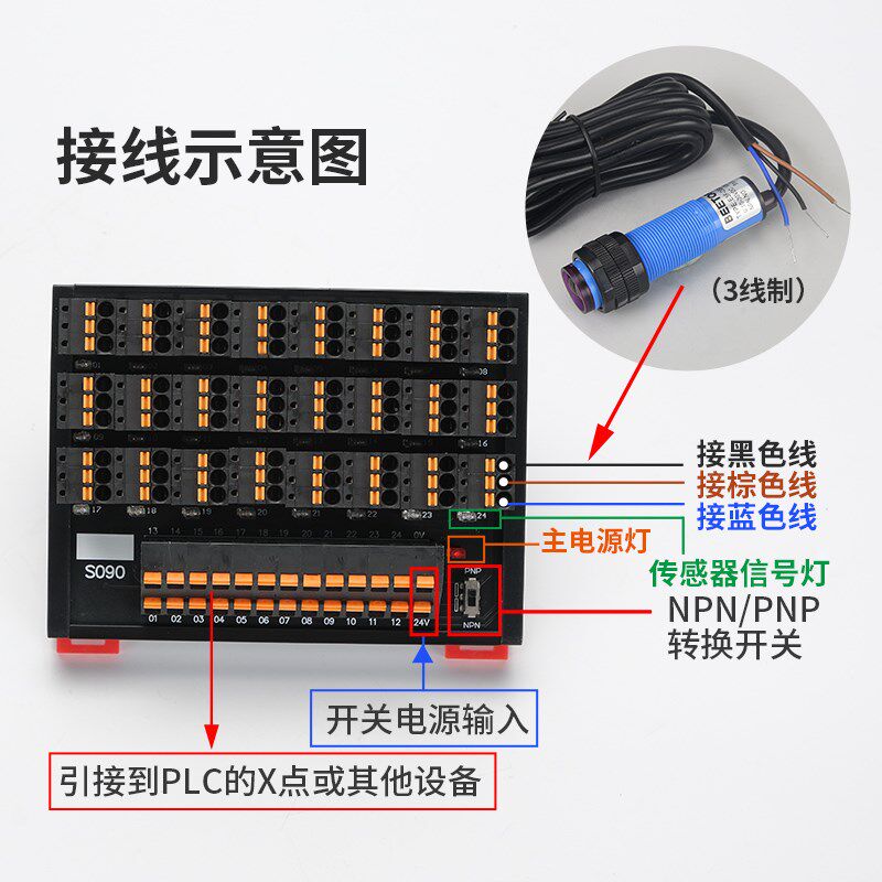 L传感器接线端子台排线线接近关光电关磁性关9