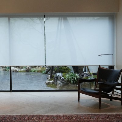 曼莎诺定制窗帘电动卷帘客厅透光遮阳帘装饰书房阳台落地窗卷筒式