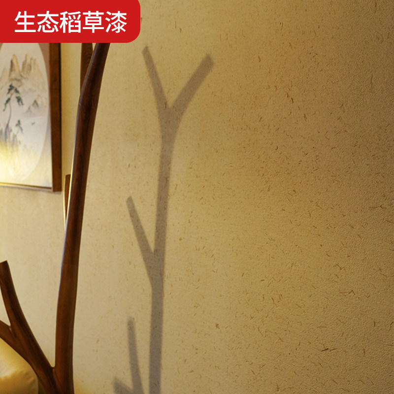 生态稻草漆室内外墙面漆乡村民宿肌理漆酒店水性稻草泥艺术涂料