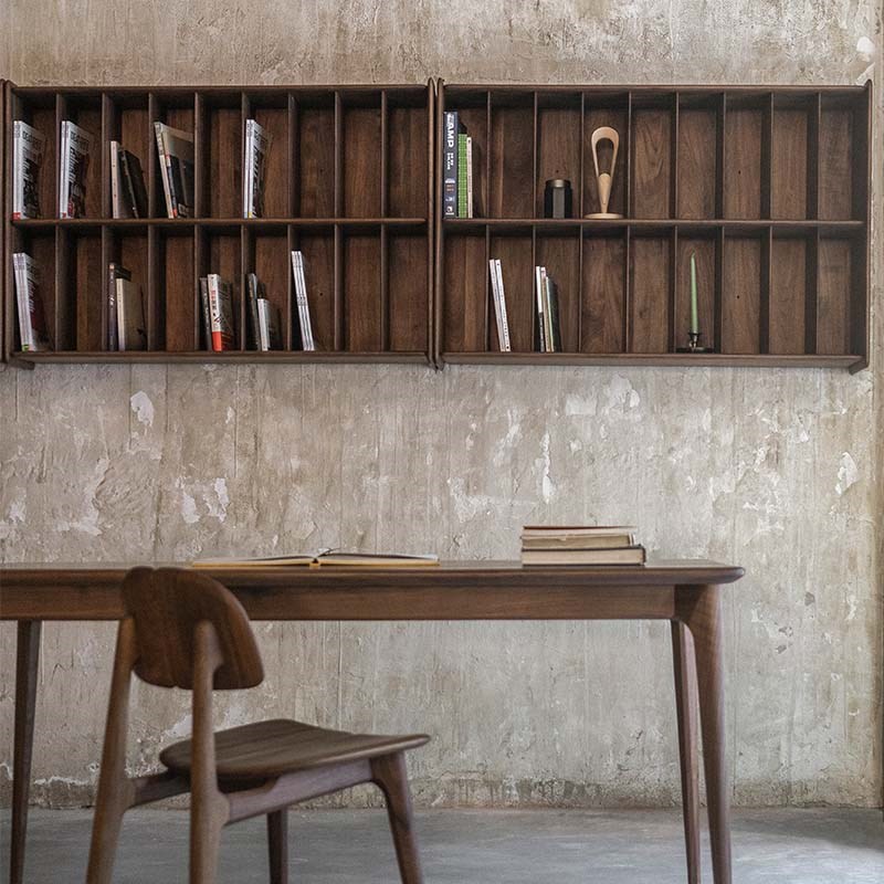 山隐造物卜落壁挂置物柜壁柜上墙书架桃樱桃原实木展示杂志架