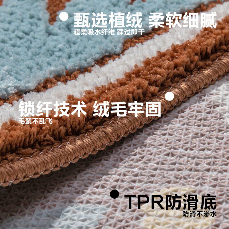 地垫防滑垫门口吸水速干耐脏半圆图浴室厕所进门地毯垫
