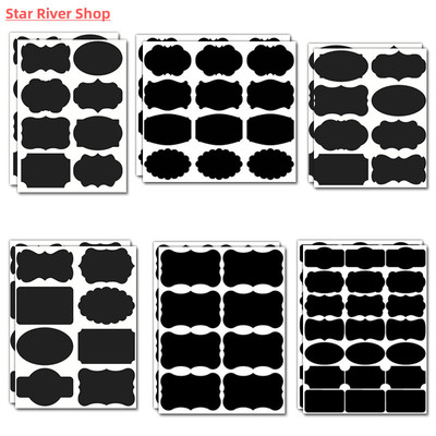 厨房香料标签贴纸组48片装 不干胶罐用标示贴纸附笔