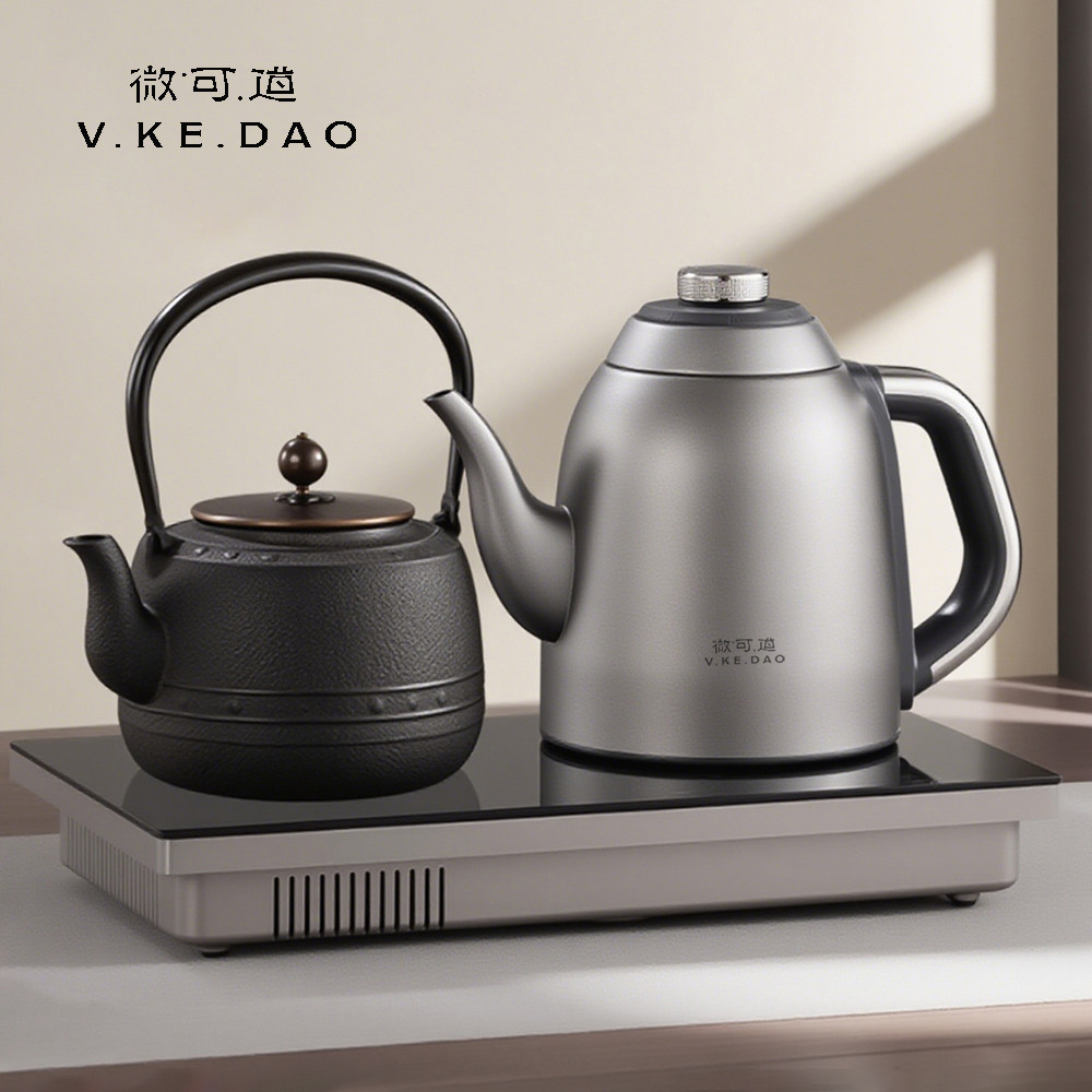 微可道纯钛烧水壶一电一陶电茶炉自动上水煮茶器恒温泡茶专用茶台