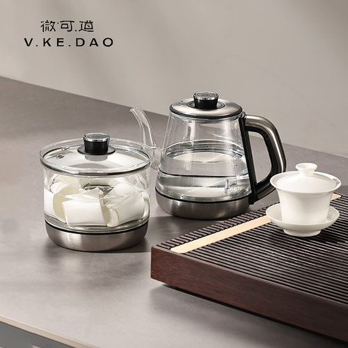 微可道岩板茶台专用玻璃烧水壶消毒锅恒温自动上水煮水壶泡茶专用