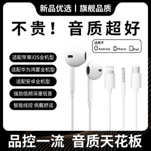 有线耳机入耳式Type-C接口圆孔电脑直播K歌带麦适用华为苹果小米