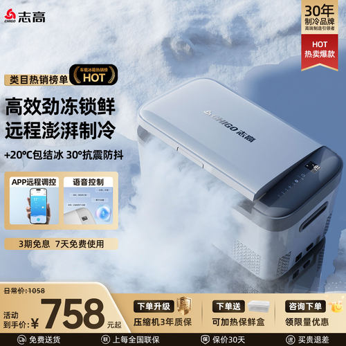志高车家两用冷藏冷冻车载冰箱