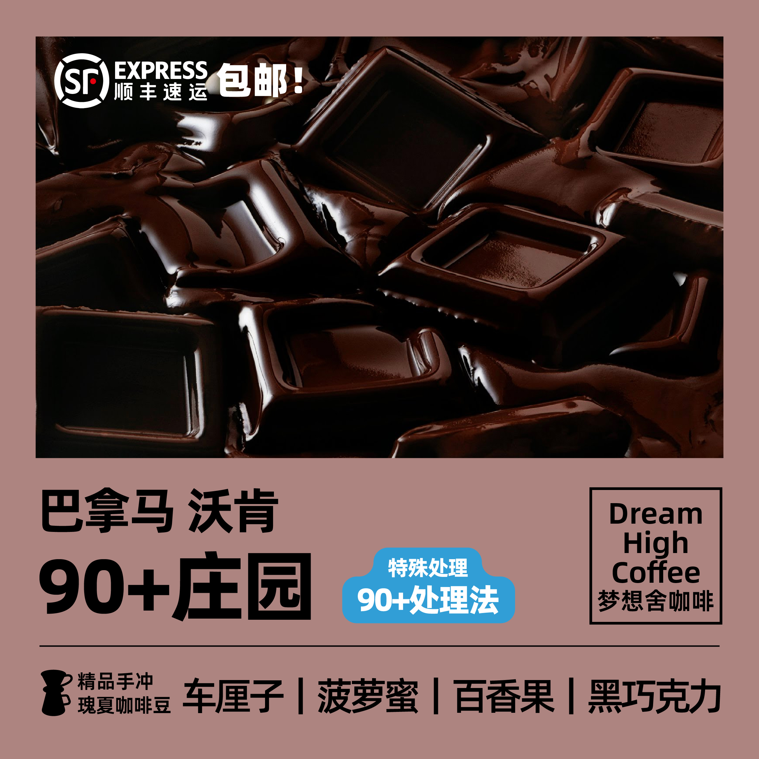 巴拿马沃肯90+处理法庄园咖啡豆