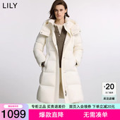 修身 收腰泡芙鹅绒外套 羽绒服女2025冬季 新款 法奢白金 LILY长款