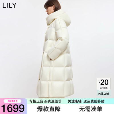 【法奢白金】LILY白色泡芙鹅绒服女长款2025冬季新款加厚羽绒外套