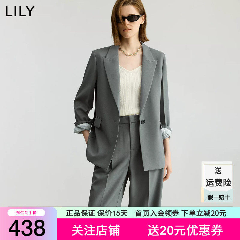 零压西装LILY2026夏季新款女装格雷系宽松休闲通勤高级感西装外套
