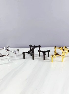 复古摆件创意分子结构金属设计师样板间拼接烛台