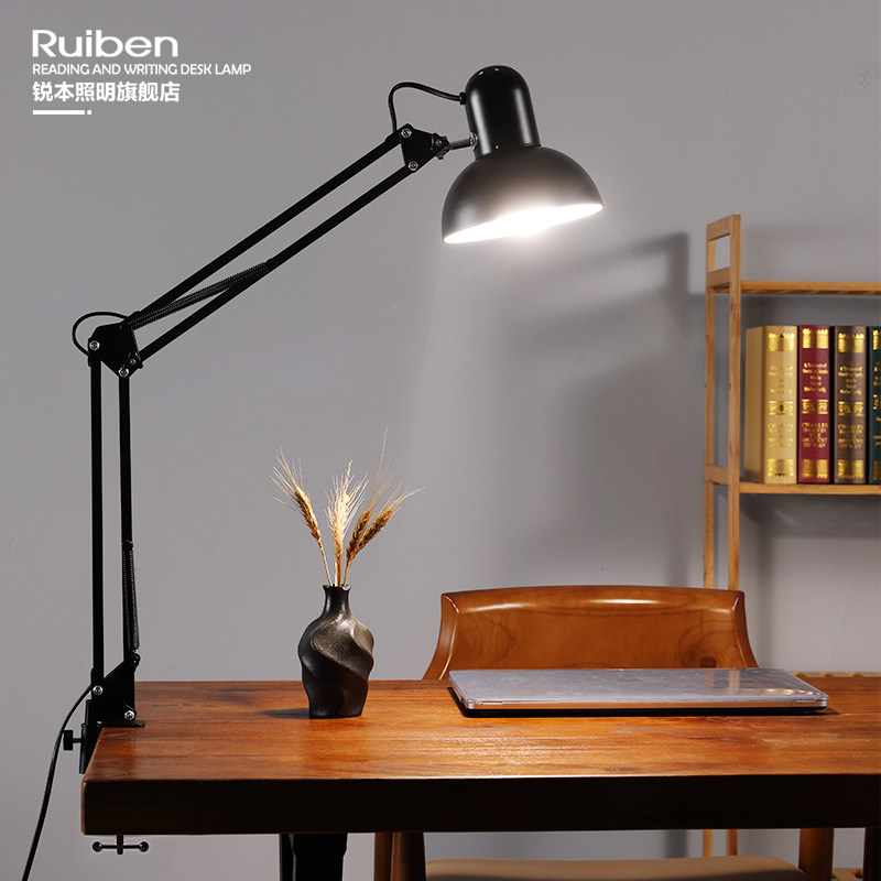 锐本LED长臂护眼美甲美睫台灯拍摄夹子床头学习工作绘画纹身