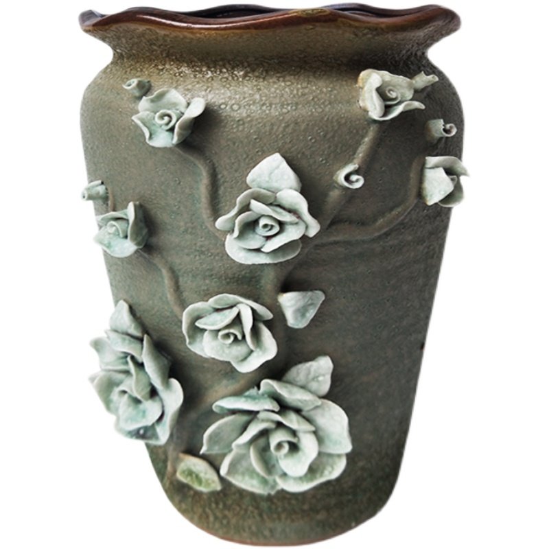 多肉植物花盆韩式粗陶透气大口径捏花老桩花卉盆创意大小号法师盆