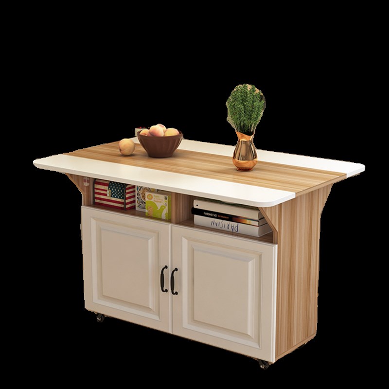 折叠桌家用小户型带轮长方形餐厅出租屋宿舍带门吃饭小桌子