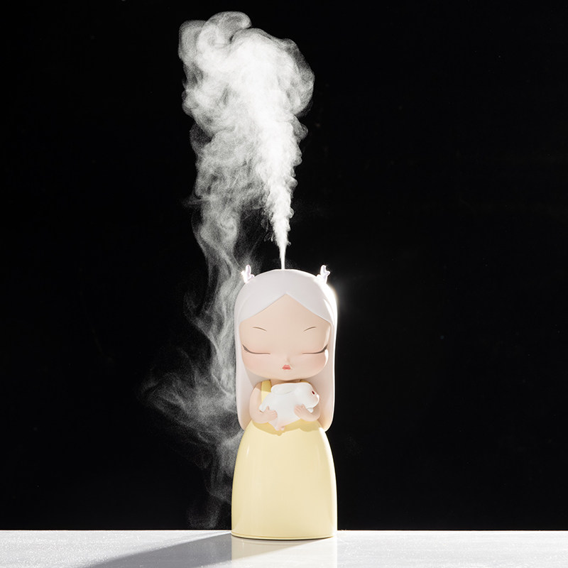 白夜童话晚安兔加湿器办公室桌面静音香薰机保湿床头喷雾送女生