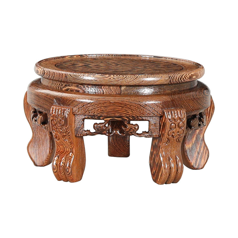 鸡翅木圆形底座瓶盆鱼缸实木底座奇石工艺品摆饰红木底座托架,家居饰品,木雕,淘宝优惠券,粉丝福利购,淘宝优惠卷