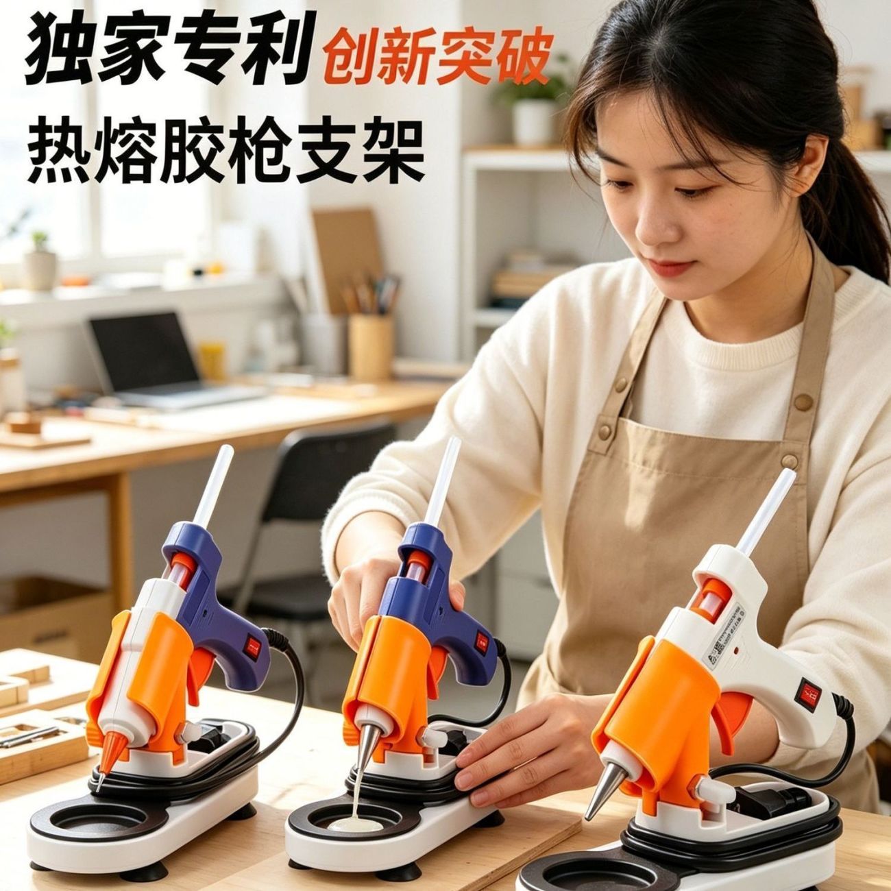 可调节热熔胶枪底座防烫固定器