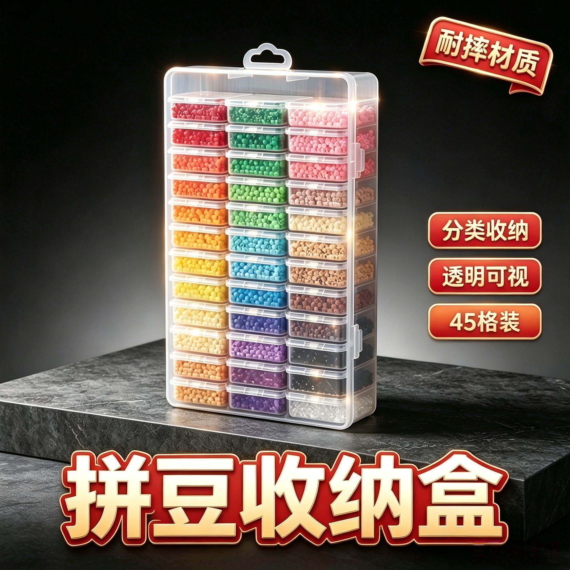 珠子收纳米珠配件收纳盒钻石串盒