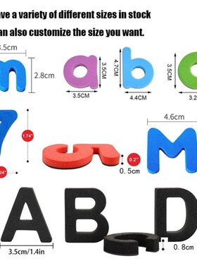 Magnaetic Letters Uppercase Lowercase Foam Alphabet ABC