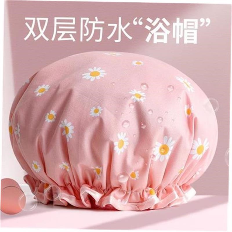 Shower cap for womens dvouble thick waterproof shower cap