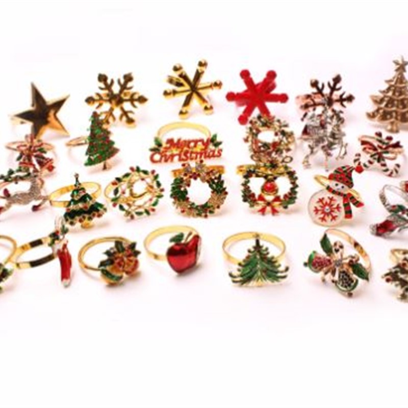 6Pcsa Christmas Napkin Ring Holders Xmas table Decoration圣