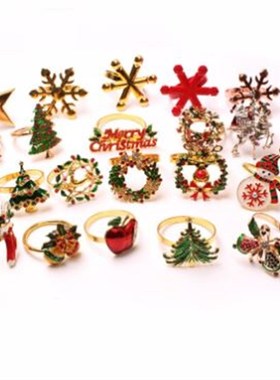 6Pcsa Christmas Napkin Ring Holders Xmas table Decoration圣