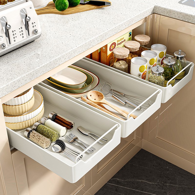 No-punch drawers Kitchenv Organizer Boxes dish storage rack