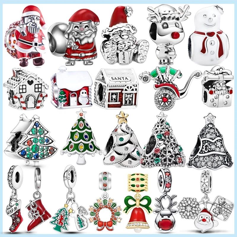 纯银圣诞a系列彩色圣诞老人雪人Char