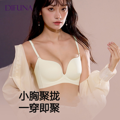 蒂芙娜DIFUNA内衣女小胸聚拢显大收副乳防下垂后扣美背女士文胸