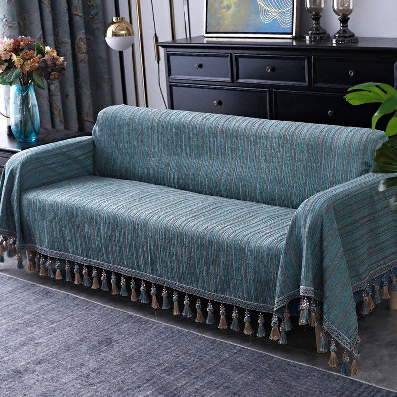 亚麻纯色沙发垫++装防滑垫全包沙发罩通用棉麻布艺通用型