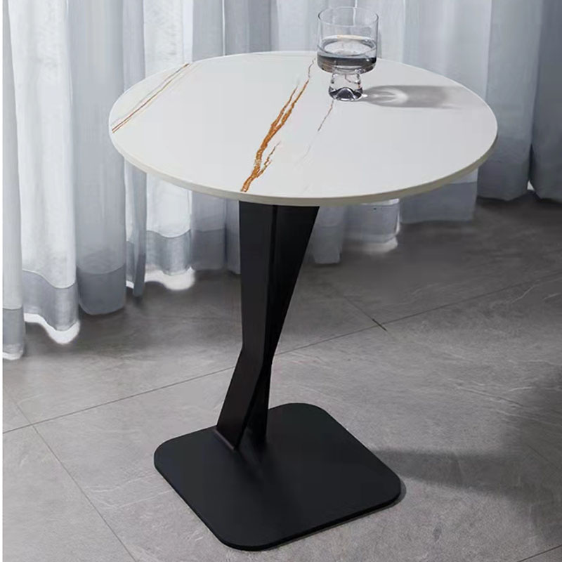 碳素钢茶几架子底座黑色金属茶几脚支撑架子岩板桌子腿圆桌脚支架