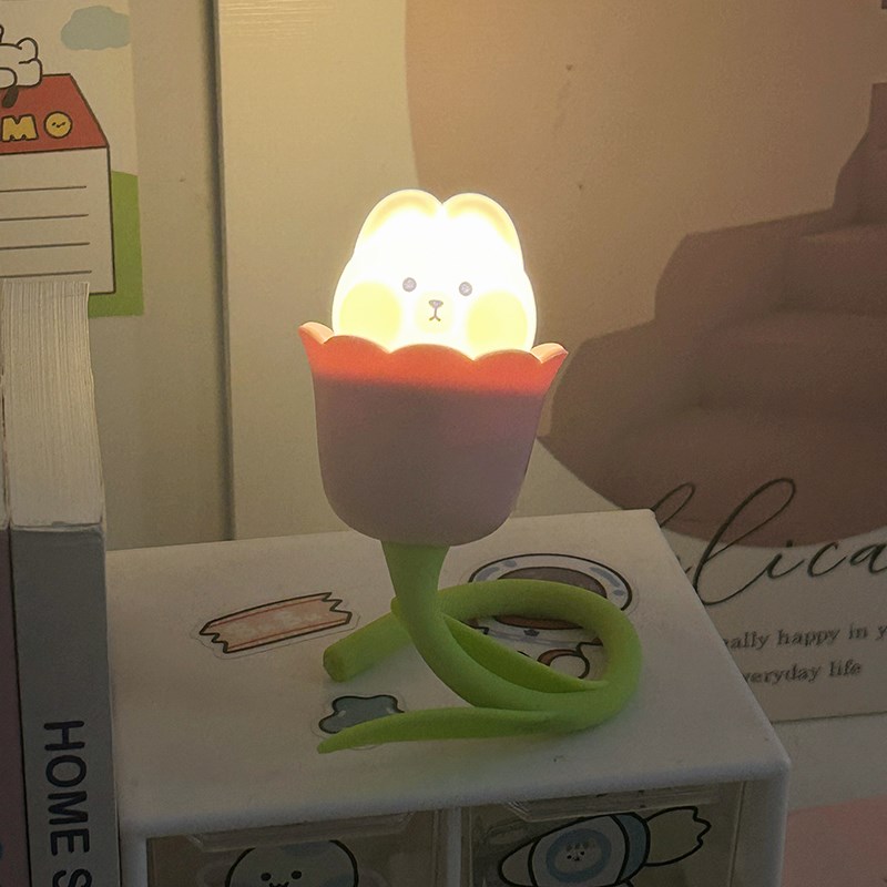 花束小夜灯新款卧室睡眠灯儿童房间床头高级感氛围灯桌面创意摆件