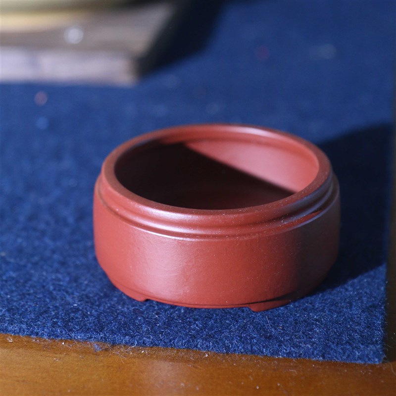 紫砂花盆盆景盆手工朱泥大红袍微型花盆菖蒲盆桌面盆栽茶桌