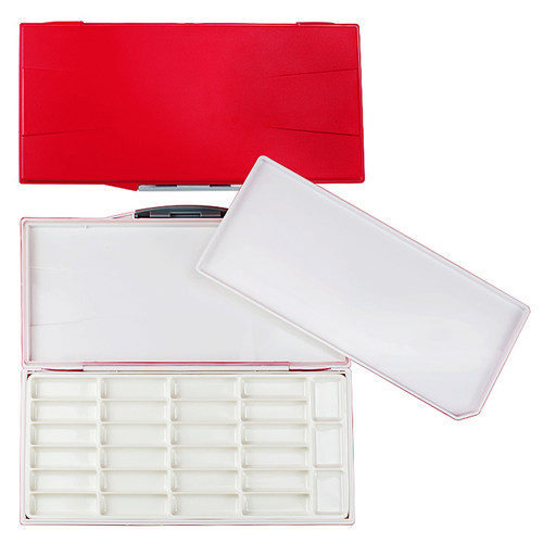 conda康大便携式水彩颜料调色盒颜料盒水彩调色盘24色颜料美术调