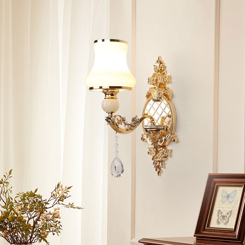 欧式奢华客厅灯卧室头壁灯现代背景墙床头灯水晶高档壁灯