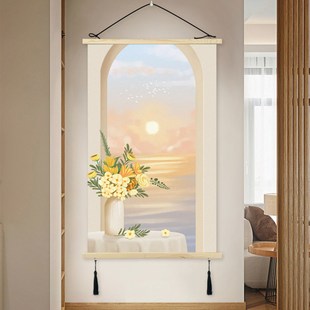 布艺挂画装饰画客厅卧室床头竖墙壁画现代电表箱遮挡画布