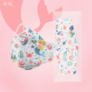 发香港9儿童立体四层小孩男童女童韩版 柳叶口鼻耳罩防护