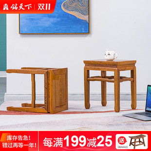 红木家具鸡翅木实木小方凳板凳沙发矮凳勾脚凳换鞋凳