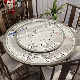 级感大圆桌桌布圆形层带转盘餐桌垫茶几桌布防水防油免洗