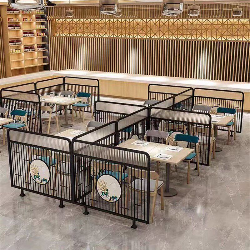 新现代酒吧火锅店铁艺格栅烧烤店半截矮屏风卡座围栏