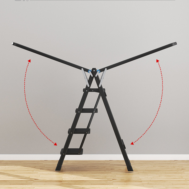 室内梯子家用折叠晾衣架阳台家用加粗厚多功能家庭用梯子防滑置地