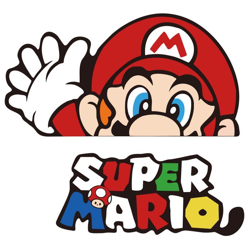 儿童房间布置装饰男孩卧室游戏区公仔墙面超级玛丽马里奥立体贴纸