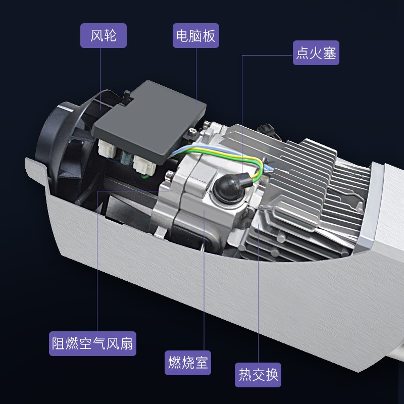 汽车柴暖驻车加热器12v一体机车载24v电动车燃油取暖器柴油暖风机