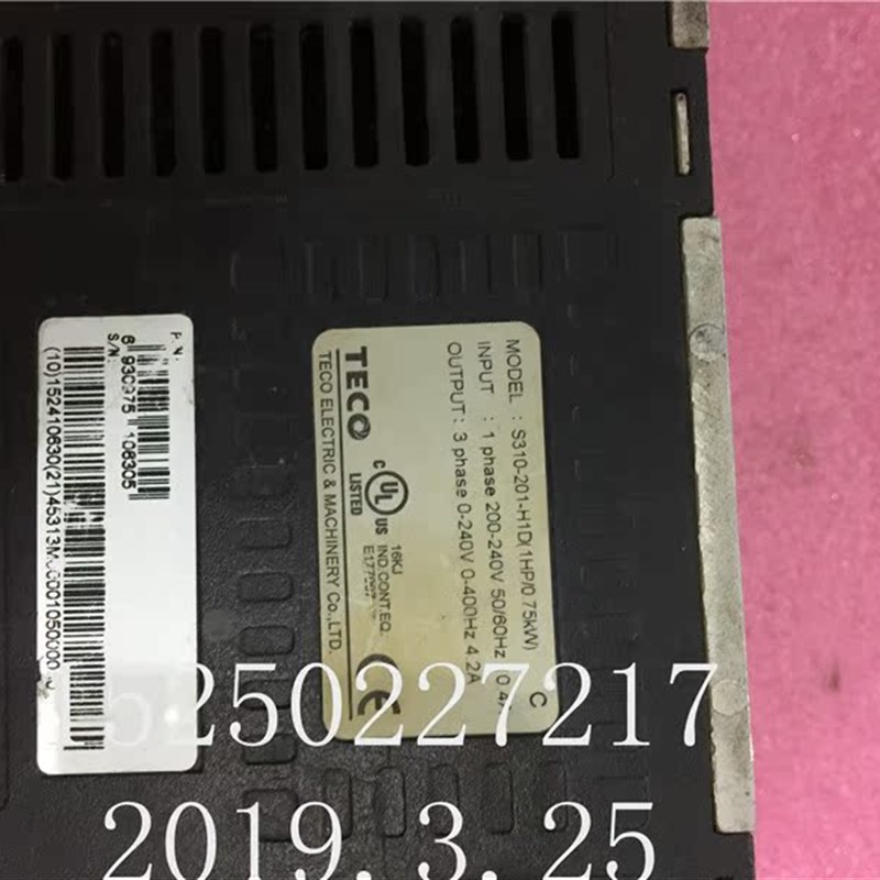 东元变频器 S310-201-H1D 0.75KW 220V 拆机 质量好 现货