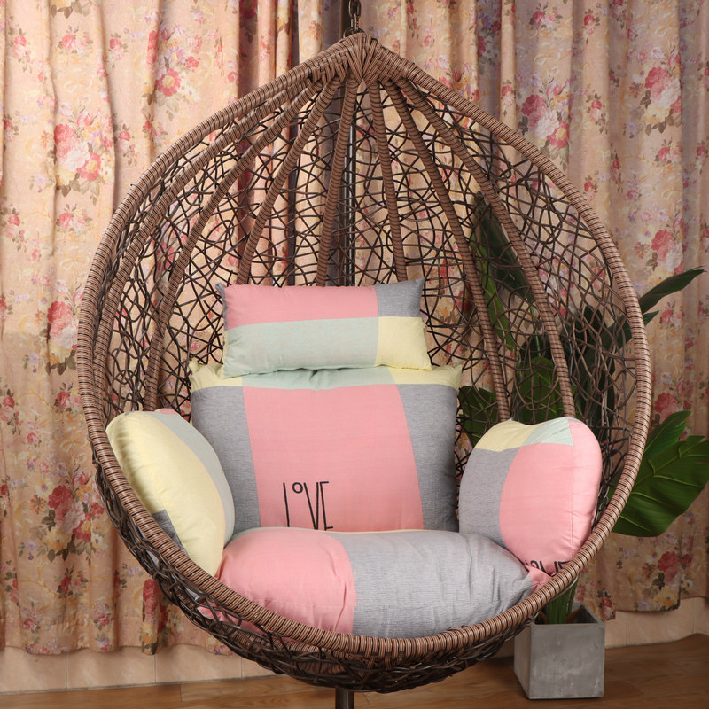 吊篮藤椅坐垫鸟巢拆洗坐垫靠背垫吊椅圆形定制靠垫摇篮垫子