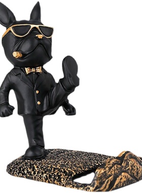 法斗犬狗小手支架宿舍电脑桌办公室装饰品送男女生礼品